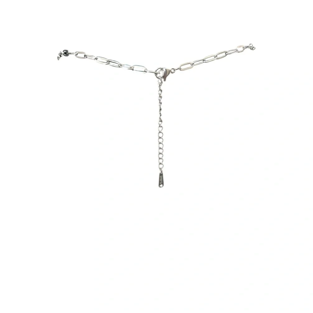Conversation Hearts Be Mine Blue Heart Charm Silver Dainty Necklace Chain